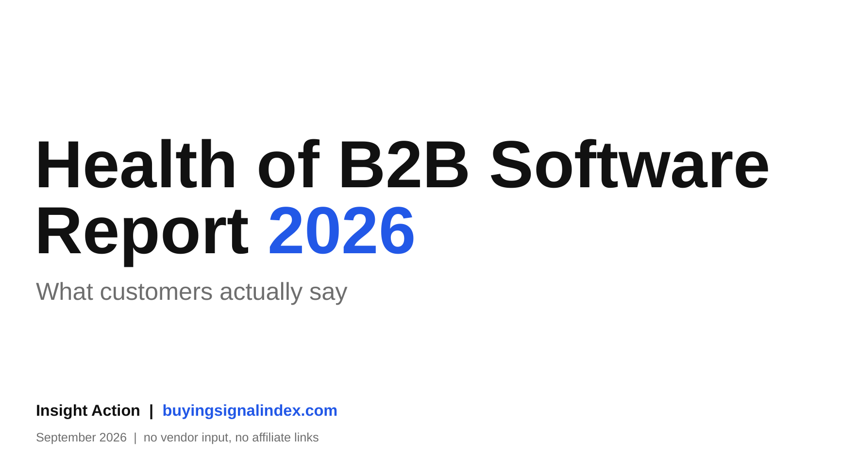 Health of B2B Software Report 2026 cover
